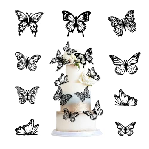 Bieiyhe 36 Stück 3D Schmetterling Cupcake Topper Hochzeit Kuchen Deko Schmetterlinge Deko Torte Hohle Tortendeko Geburtstag Mädchen Happy Birthday Kuchendeko Cake Dekoration für Party -Schwarz Bieiyhe 36 Stück 3D Schmetterling Cupcake Topper Hochzeit Kuchen Deko Schmetterlinge Deko Torte Hohle Tortendeko Geburtstag Mädchen Happy Birthday Kuchendeko Cake Dekoration für Party -Schwarz von Bieiyhe