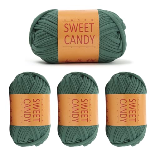 Bieiyhe 4 Stück Baumwollgarn zum Häkeln Grün, Häkelgarn für Anfänger Baumwolle, Makramee Garn Geflochten 6 mm, Strickgarn Dickes Garn Weich, Bändchengarn Baumwollgarn zum Stricken (4 x 100 g) Bieiyhe 4 Stück Baumwollgarn zum Häkeln Grün, Häkelgarn für Anfänger Baumwolle, Makramee Garn Geflochten 6 mm, Strickgarn Dickes Garn Weich, Bändchengarn Baumwollgarn zum Stricken (4 x 100 g) von Bieiyhe