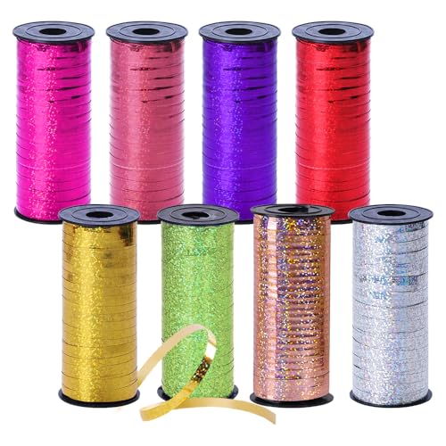 Bieiyhe 8 Rollen Geschenkband Set 100 Yards,Geschenkband Glitzer,Kräuselband Weihnachten,Ballonband,Dekoband Geschenkverpackung,Ringelband,Schnur Schleifenband,Geschenkband Hochzeit für Party-Bunt Bieiyhe 8 Rollen Geschenkband Set 100 Yards,Geschenkband Glitzer,Kräuselband Weihnachten,Ballonband,Dekoband Geschenkverpackung,Ringelband,Schnur Schleifenband,Geschenkband Hochzeit für Party-Bunt von Bieiyhe