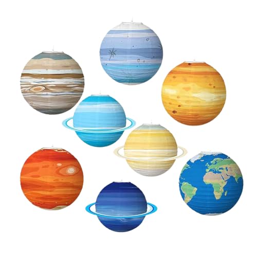 Bieiyhe 8 Stück Papierlaternen Planeten Lampenschirm, Weltraum Laterne Bastelset, Planeten Kinderzimmer zum Aufhängen, Planeten Styroporkugeln, Sonnensystem Deko Hängend, Weltall Dekoration -25x25 cm Bieiyhe 8 Stück Papierlaternen Planeten Lampenschirm, Weltraum Laterne Bastelset, Planeten Kinderzimmer zum Aufhängen, Planeten Styroporkugeln, Sonnensystem Deko Hängend, Weltall Dekoration -25x25 cm von Bieiyhe