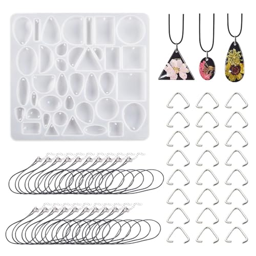 Bieiyhe Resin Gießharz Silikonform Schmuck,Epoxidharz Formen Schmuck,Harz Gießen Set Formen,Diy Kunstharz AnhäNger Bausatz,Silikon Schmuckherstellung,Resin Formen Set,20 Anhänger Lanyard und 24 Clip Bieiyhe Resin Gießharz Silikonform Schmuck,Epoxidharz Formen Schmuck,Harz Gießen Set Formen,Diy Kunstharz AnhäNger Bausatz,Silikon Schmuckherstellung,Resin Formen Set,20 Anhänger Lanyard und 24 Clip von Bieiyhe