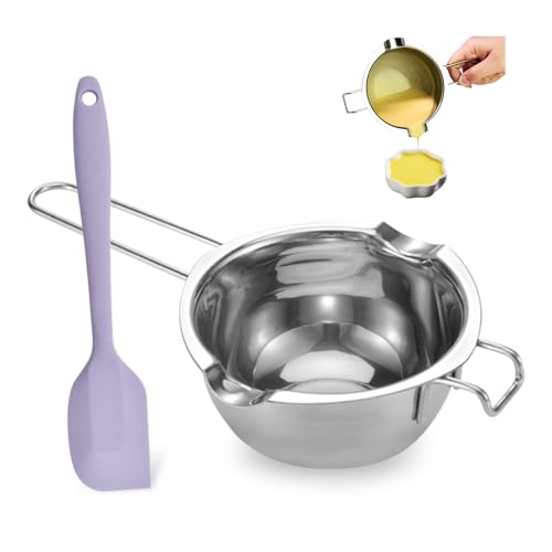 Bieiyhe Schüssel für Wasserbad Schmelzschale 400 Ml, Kerzenwachs Schmelztopf Schokolade Schmelzen Topf, Kuvertüre Schmelztopf Edelstahl, Schokoschmelz Topf, Schmelztiegel mit Spatel für Backen,DIY Bieiyhe Schüssel für Wasserbad Schmelzschale 400 Ml, Kerzenwachs Schmelztopf Schokolade Schmelzen Topf, Kuvertüre Schmelztopf Edelstahl, Schokoschmelz Topf, Schmelztiegel mit Spatel für Backen,DIY von Bieiyhe