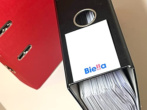 100 Biella Ordnerrücken-Schilder breit, 51x74 mm, weiß, Ordner-Etiketten für 7 cm breite Aktenordner, Ordnerbeschriftung von Biella