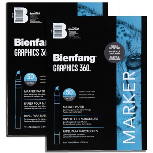 Bienfang Graphics 360 Markerpapierblock, 22,9 x 30,5 cm, 50 Blatt (2er-Pack) von Bienfang
