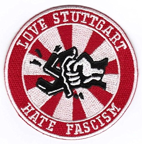 Stuttgart Abzeichen Aufnäher Bügelbild Patch "Love Stuttgart - Hate Fascism" von Bienpatch