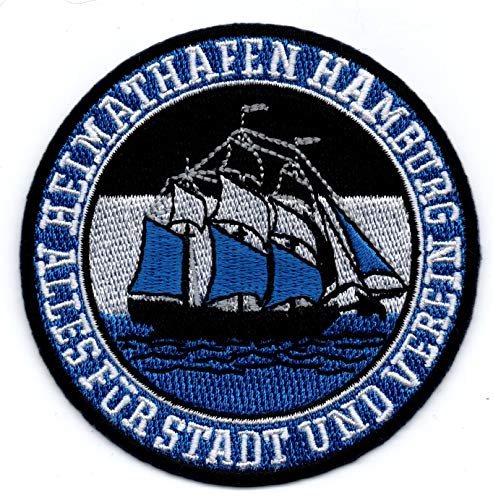 Heimathafen Hamburg Abzeichen - Aufnäher Stickbild Bügelbild Iron on Patch von Bienpatch