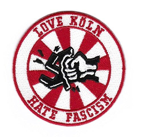 Köln Aufnäher/Bügelbild/Abzeichen/Iron on Patch "Love Köln - Hate Fascism" von Bienpatch