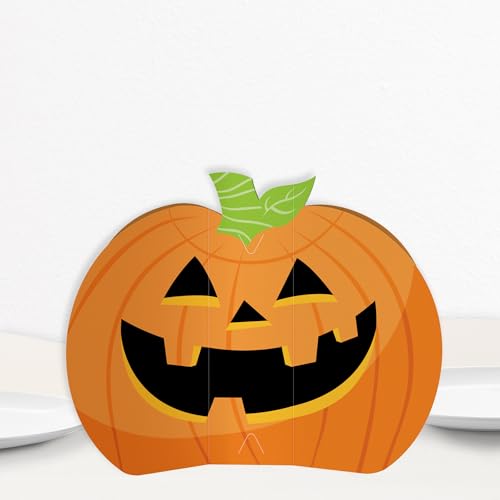 Big Dot of Happiness 3D Jack-O'-Lantern Halloween-Tischdekoration, freistehende Halloween-Dekoration für Kinder, Kürbis-Partydekoration, 8 Stück von Big Dot of Happiness