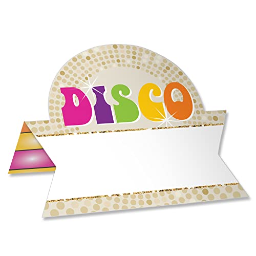 Big Dot of Happiness 70er Jahre Disco – 1970er Jahre Disco Fever Partyzelt Buffet Karte – Tischdekoration Namen Tischkarten – 24 Stück von Big Dot of Happiness