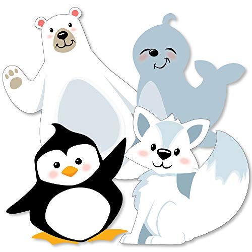 Big Dot of Happiness Arktische Polartiere – Eisbär, Robbe, Pinguin und Polarfuchs Dekorationen DIY Winter Babyparty oder Geburtstagsparty Essentials – Set mit 20 Stück von Big Dot of Happiness