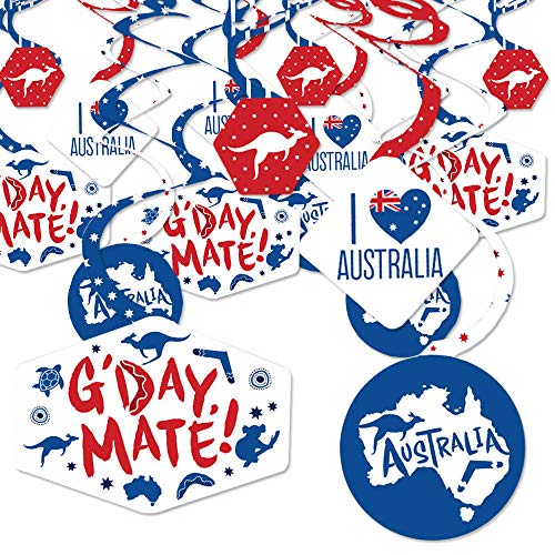 Big Dot of Happiness Australia Day – G'Day Mate Aussie Party Hängedeko – Party Dekoration Wirbel – Set von 40 Stück Big Dot of Happiness Australia Day – G'Day Mate Aussie Party Hängedeko – Party Dekoration Wirbel – Set von 40 Stück von Big Dot of Happiness