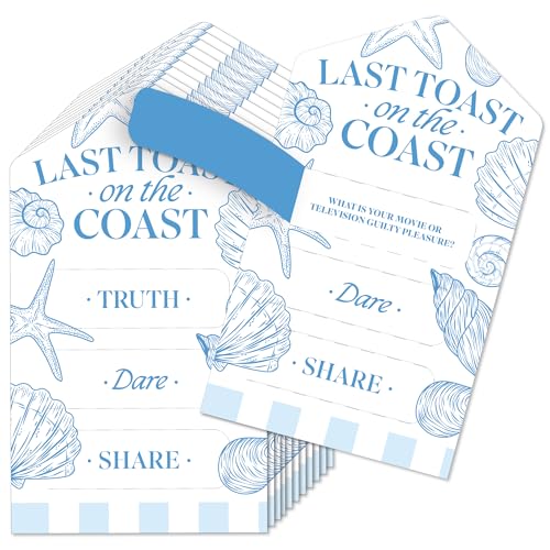 Big Dot of Happiness Last Toast on The Coast Truth, Dare, or Share Pull Tabs Spiel, Coastal Bride Beach Bachelorette Party Spiel Pickle Cards - 12er Set Big Dot of Happiness Last Toast on The Coast Truth, Dare, or Share Pull Tabs Spiel, Coastal Bride Beach Bachelorette Party Spiel Pickle Cards - 12er Set von Big Dot of Happiness