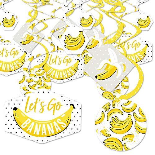 Big Dot of Happiness Lets Go Bananen – Tropische Party-Dekoration zum Aufhängen – Party-Deko-Wirbel – Set mit 40 Stück von Big Dot of Happiness