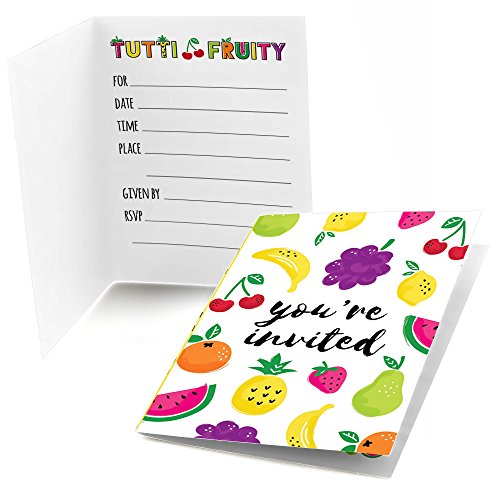 Big Dot of Happiness Tutti Fruity Einladungskarten für Babyparty oder Geburtstagsparty, zum Ausfüllen, 8 Stück von Big Dot of Happiness