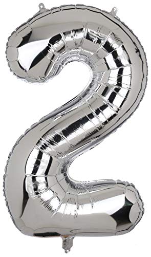 100 CM Riesen Silber Zahl 2 Folienballon Luftballon Folien Mylar Groß MäDchen Helium Luftballons Geburtstag Party Deko Lieferungen Baby XXL 100 CM Riesen Silber Zahl 2 Folienballon Luftballon Folien Mylar Groß MäDchen Helium Luftballons Geburtstag Party Deko Lieferungen Baby XXL von Big Eye Owl
