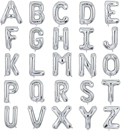 100CM Groß Buchstaben J Helium Ballon XXL Silber Luftballons Riesen Folienballon Alphabet Mylar Jubiläum Babyparty Hochzeit Geburtstag Party Dekoration(Silber J) von Big Eye Owl