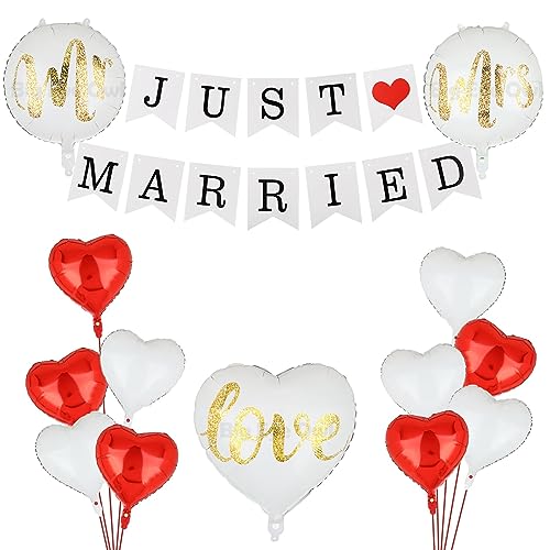 Big Eye Owl Just Married Hochzeit Girlande Deko Mr&Mrs Luftballon Rot Weiß Herzförmige Folienballon Wedding Helium Ballons Heiratsantrag Verlobungs Hochzeitsdeko Big Eye Owl Just Married Hochzeit Girlande Deko Mr&Mrs Luftballon Rot Weiß Herzförmige Folienballon Wedding Helium Ballons Heiratsantrag Verlobungs Hochzeitsdeko von Big Eye Owl
