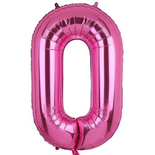 XXL Groß Rosa Zahl 0 Folienballon Luftballon Folien Mylar Riese MäDchen Helium Ballon Geburtstag Party Deko Lieferungen Baby 100 CM von Big Eye Owl
