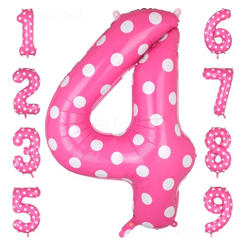 XXL Rosa Zahl 4 Luftballon GroßE Folie Mylar Helium Zahlen 4 Pink Folienballons Prinzessin Party Deko Kinder Geburtstags 100cm XXL Rosa Zahl 4 Luftballon GroßE Folie Mylar Helium Zahlen 4 Pink Folienballons Prinzessin Party Deko Kinder Geburtstags 100cm von Big Eye Owl