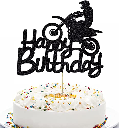 Motorrad Kuchen Topper, Motorrad Tortendeko, Geburtstag Tortenstecker, Happy Birthday Motorrad Cake Topper Dekoration für Männer Geburtstag Party Dekoration von BigCheer