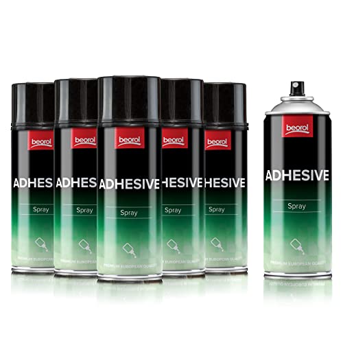 BigDean by Beorol 6 Dosen Sprühkleber Industriekleber – je 400 ml Sprühdose transparent extra stark – Kraftsprühkleber Kontaktkleber Haftkleber Spray Bastelkleber von BigDean