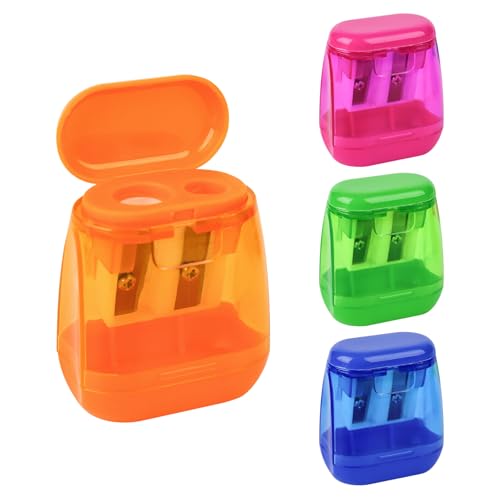BigKego 4 Stück Anspitzer mit Behälter Bleistiftspitzer Doppelloch Manueller Pencil Sharpener Spitzer mit Dose für Kinder Studenten Schule Zuhause Büro 4 Farben BigKego 4 Stück Anspitzer mit Behälter Bleistiftspitzer Doppelloch Manueller Pencil Sharpener Spitzer mit Dose für Kinder Studenten Schule Zuhause Büro 4 Farben von BigKego