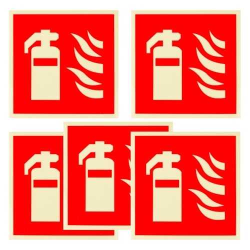 BigKego 5 Stück Schild Feuerlöscher Nachleuchtend Selbstklebend PVC Brandschutzschild Feuerlöscher Aufkleber 15 x 15 cm Symbolschild Feuerlöscher für Haus Büro Baustelle Lagerhaus Auto BigKego 5 Stück Schild Feuerlöscher Nachleuchtend Selbstklebend PVC Brandschutzschild Feuerlöscher Aufkleber 15 x 15 cm Symbolschild Feuerlöscher für Haus Büro Baustelle Lagerhaus Auto von BigKego