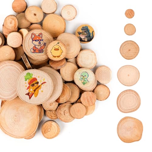 BigKego 50 Stück Holzscheiben Klein Runde Holzscheiben zum Basteln Naturholz Baumscheiben Holz Log Scheiben Unvollendete Holzkreise Ohne Loch 2-7cm für DIY Kunst Hochzeit Weihnachten Dekoration BigKego 50 Stück Holzscheiben Klein Runde Holzscheiben zum Basteln Naturholz Baumscheiben Holz Log Scheiben Unvollendete Holzkreise Ohne Loch 2-7cm für DIY Kunst Hochzeit Weihnachten Dekoration von BigKego