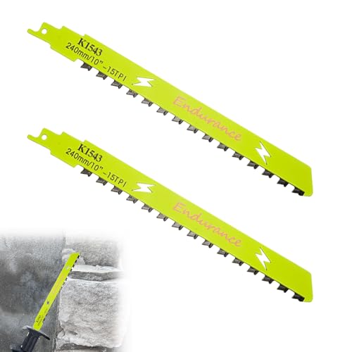 BigKing 2 Stück Stichsägeblätter, Qualität aus Hartmetallstahl, geeignet zum Schneiden von Ziegeln, Beton, Mörtelziegel, Verbundzementplatten (10 Zoll) von BigKing