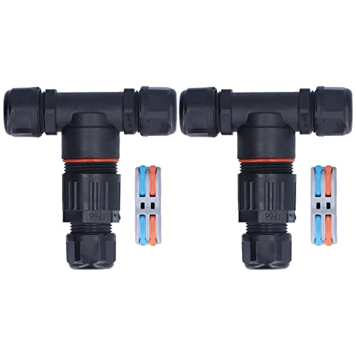 BigKing 3-Wege Anschlussdose, 2 Stück Wasserdichter T-förmiger Kabelanschluss für Außenfluter, IP68, Schwarz, 2 x Anschlussdose, 2 x Klemme BigKing 3-Wege Anschlussdose, 2 Stück Wasserdichter T-förmiger Kabelanschluss für Außenfluter, IP68, Schwarz, 2 x Anschlussdose, 2 x Klemme von BigKing