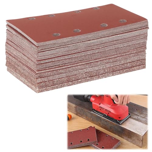 BigKing 84 Schleifblätter, Schleifpapier, 93 x 230 mm, 93 x 185 mm, 8 Löcher, rechteckig, Körnung 40/60/80/100/120/150/180/240/320/400/600/800, für rechteckige Holzschleifer (93 x 23 cm. 0 mm) von BigKing