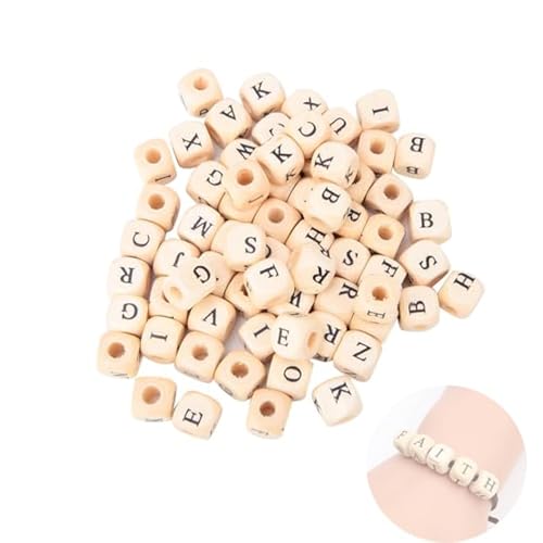 BigKing Holzbuchstaben Perlen, Holz Buchstabenperlen 100 Stück DIY Englisch Quadrat Holz Alphabet Buchstaben Perlen Schmuckherstellung Lieferungen 10x10mm BigKing Holzbuchstaben Perlen, Holz Buchstabenperlen 100 Stück DIY Englisch Quadrat Holz Alphabet Buchstaben Perlen Schmuckherstellung Lieferungen 10x10mm von BigKing