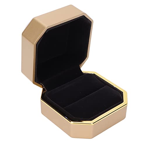 BigKing Ringschatulle, LED-Licht-Ringschatulle, Schmuckschatulle, Geschenkbox, Schmuckaufbewahrungsbox für Verlobung, Hochzeit(Gold) von BigKing