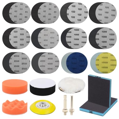 BigKing Schleifpapier-Set, 139-teilig, Körnung 60/80/100/150/320/600/1000/1200/2500/4000/7000/10000, je 10 Stück, gewellte und flache Schwämme, zum Schleifen und Polieren ing BigKing Schleifpapier-Set, 139-teilig, Körnung 60/80/100/150/320/600/1000/1200/2500/4000/7000/10000, je 10 Stück, gewellte und flache Schwämme, zum Schleifen und Polieren ing von BigKing