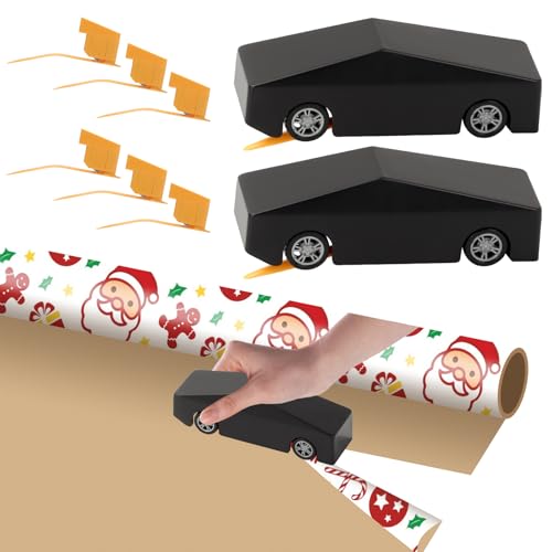 BigKing Geschenkpapier Schneider Slice, 2 Stück Papierschneider Geschenkpapier mit 6 Austauschbaren Klingen, Geschenkpapier Cutter für Weihnachten, Geburtstagsgeschenke, Feste und Feierlichkeiten (2) von BigKing