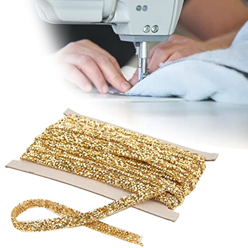 Diamantband, 10 Yards 1 cm Gold-Strassband 1 cm/0,4 Zoll, selbstklebendes DIY-Kristall-Strassband zum Nähen von DIY-Basteldekoration Diamantband, 10 Yards 1 cm Gold-Strassband 1 cm/0,4 Zoll, selbstklebendes DIY-Kristall-Strassband zum Nähen von DIY-Basteldekoration von BigKing