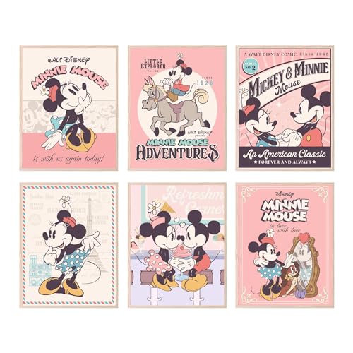 BigWig Prints Minnie Mouse Wanddekor, Minnie Mouse Poster, Minnie Mouse Raumdekoration, Minnie Mouse Wanddekoration, Minnie Mouse Kinderzimmer Dekor, Disney Kinderzimmer Dekor für Mädchen, ungerahmt, von BigWig Prints