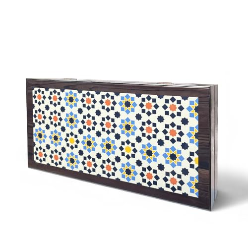 Biggdesign Star Klassisches Backgammon, MDF-Korpus, Magnetverschluss, Kratzfeste Oberfläche, 36mm Steine, 9mm Würfel, Made in Türkiye von BiggDesign