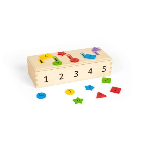 Bigjigs Toys Sortierbox – 27 Stück Montessori-Zahlen aus Holz und Formsortierspielzeug, frühes Lernen für Kleinkinder und Kinder, nachhaltig hergestellt, Alter 12+ Monate Bigjigs Toys Sortierbox – 27 Stück Montessori-Zahlen aus Holz und Formsortierspielzeug, frühes Lernen für Kleinkinder und Kinder, nachhaltig hergestellt, Alter 12+ Monate von Bigjigs Toys