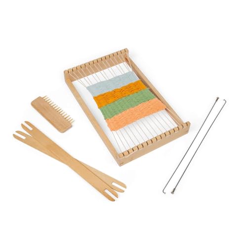 Bigjigs Toys Webstuhl aus Holz – Kinder Starter Kit, Bastelset für Kinder, umweltfreundliche Geschenke für Mädchen & Jungen, ab 6 Jahren von Bigjigs Toys