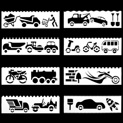 Biglumin 8pcs Autovorlage schablonen textilgestaltung Hohle handgemalte Zeitungsvorlage handgemalte Cartoon-Malvorlage Lineal schablonen wandgestaltung DIY malschablonen kinder Biglumin 8pcs Autovorlage schablonen textilgestaltung Hohle handgemalte Zeitungsvorlage handgemalte Cartoon-Malvorlage Lineal schablonen wandgestaltung DIY malschablonen kinder von Biglumin