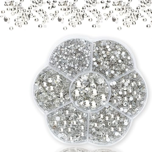 Biglumin Bügelperlen - Hotfix Strasssteine, strasssteine glitzersteine für textilien, glitzer bügelperlen, Hotfix Strasssteine, Rhinestones für Kleidung Schuhe DIY Handwerk Geschenk.(Weiß) von Biglumin