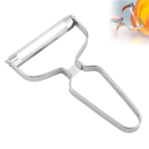 Biglumin Schäler – Extra breiter Schäler – 14 x 9,3 x 1 cm – Gemüseschäler, Obstschäler, Kartoffelschälmaschine, rutschfester Griff – Edelstahlschäler – Silber Biglumin Schäler – Extra breiter Schäler – 14 x 9,3 x 1 cm – Gemüseschäler, Obstschäler, Kartoffelschälmaschine, rutschfester Griff – Edelstahlschäler – Silber von Biglumin