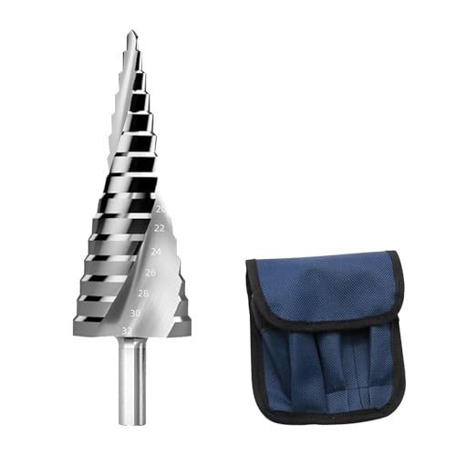 Biglumin Stufenbohrer - Kegelbohrer Ø 4-32mm, Metallbohrer, Schälbohrer ideal für Metall, Holz, kunststoff, Edelstahl, Blechbohrer, Schälbohrer für jedes Bohrfutter, 15 Stufen Lochbohrer. Biglumin Stufenbohrer - Kegelbohrer Ø 4-32mm, Metallbohrer, Schälbohrer ideal für Metall, Holz, kunststoff, Edelstahl, Blechbohrer, Schälbohrer für jedes Bohrfutter, 15 Stufen Lochbohrer. von Biglumin
