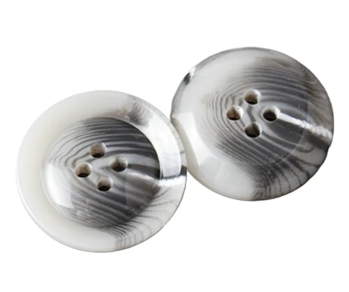 10 Stück Kunstharz-Nähknöpfe mit vier Löchern (Farbe 4, 30 mm) von Bihahyj