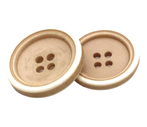 10 Stück Uni Mantelknöpfe für Wollmäntel und Trenchcoats (Beige, 20 mm) von Bihahyj