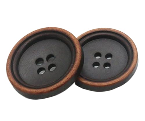 10 Stück Uni Mantelknöpfe für Wollmäntel und Trenchcoats (Kaffee, 15 mm) von Bihahyj