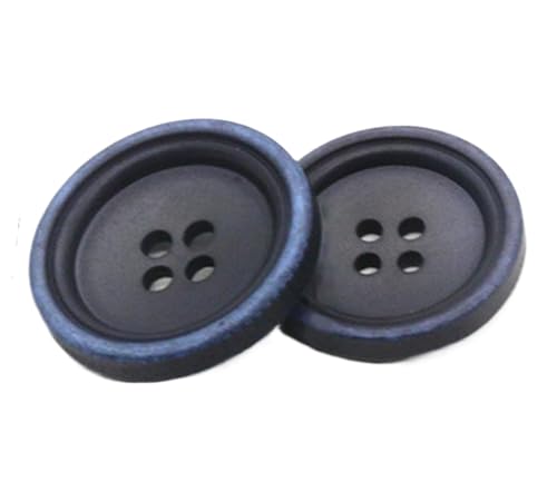 10 Stück Uni-Mantelknöpfe für Wollmäntel und Trenchcoats (Schwarz-Blau, 18 mm) von Bihahyj