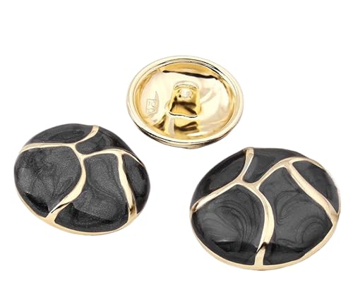 Dekorative Metallknöpfe für Oberbekleidung, Schwarz, 20 mm, 10 Stück Dekorative Metallknöpfe für Oberbekleidung, Schwarz, 20 mm, 10 Stück von Bihahyj