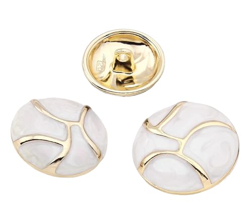 Dekorative Metallknöpfe für Oberbekleidung, Weiß, 20 mm, 10 Stück von Bihahyj